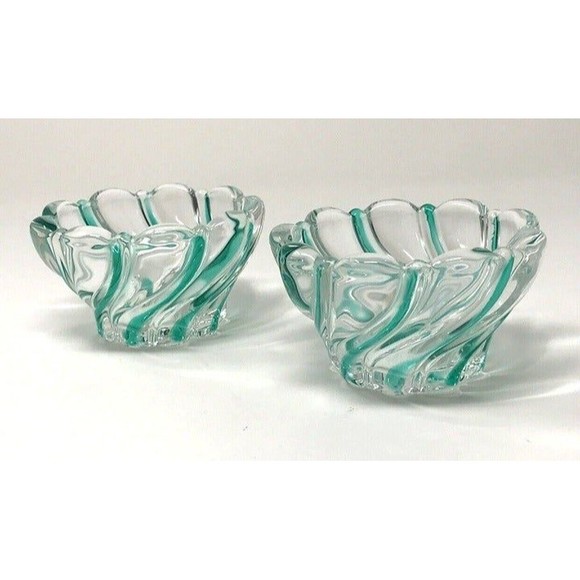 Swirl Glass  Candle Holders Christmas Holiday  Décor - Picture 2 of 10
